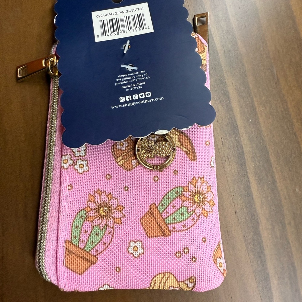 Simply Southern Pink Cactus Print Wristlet